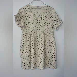 Madewell Lightspun Ruffle Sleeve Babydoll Mini Dress Ivory Dot Cotton Medium